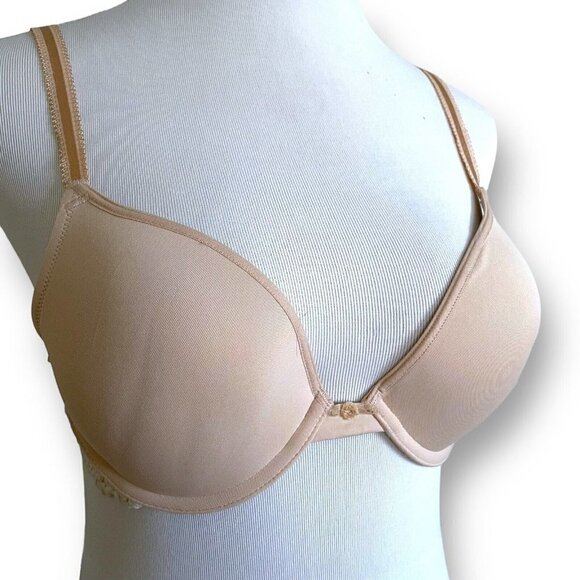 Wacoal Womens Embrace Lace Push Up Bra 36B Nude White Underwire 858191 Padded - Picture 2 of 8